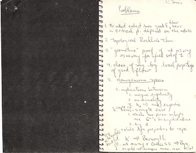 The first page of Rufus Bowen's notebook